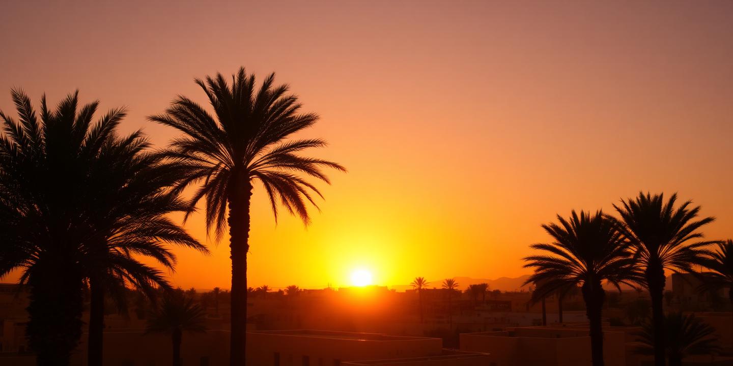 Palmeraie de Tozeur au crépuscule